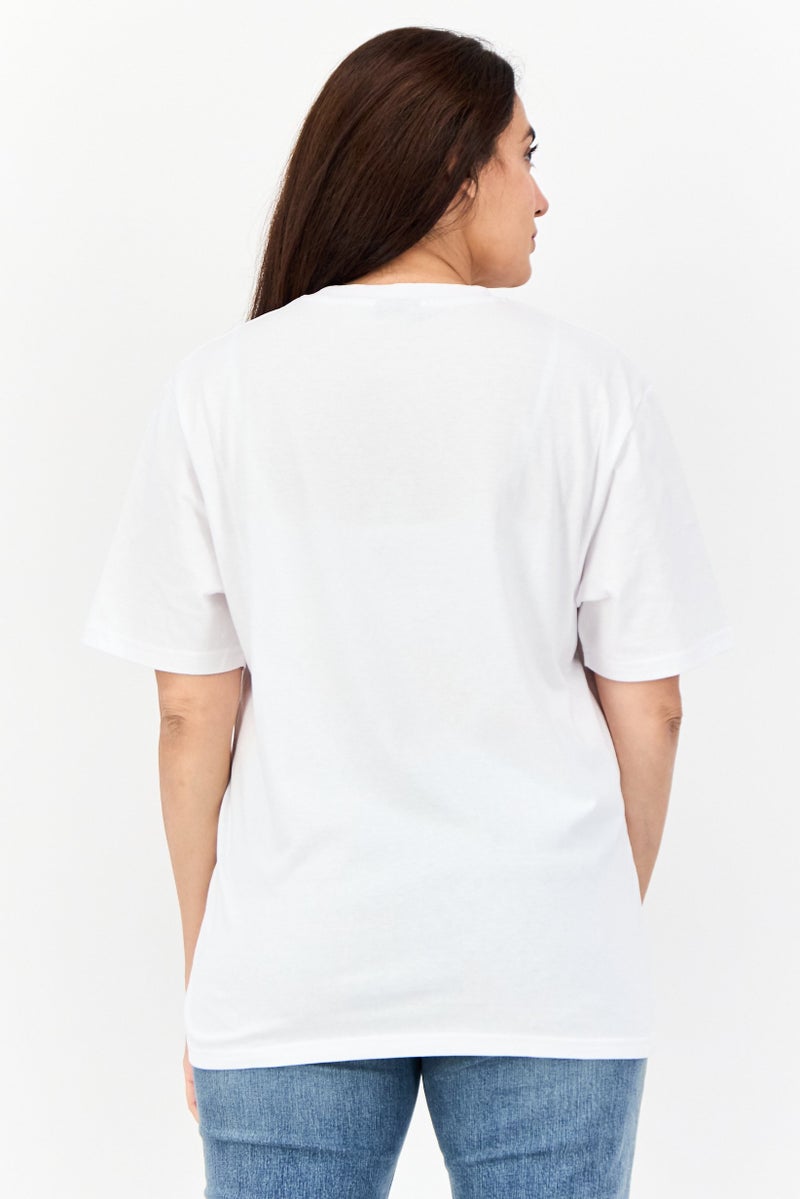 Marilyn Monroe تي شيرت نسائي بأكمام قصيرة وبتصميم جرافيكي، أبيض - Image 2